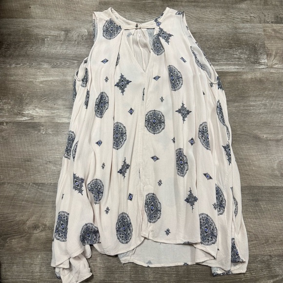 Free People Tree Swing Ivory Pink Mini Dress Size Medium - Picture 2 of 10